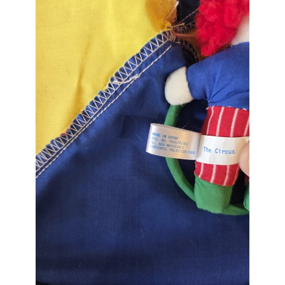 Vintage 90s Baby Decor Nursury Mobile Diaper Sack Circus Primary Colors